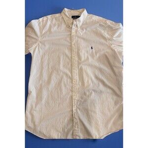 BIG & TALL Ralph Lauren Mens Featherweight Twill White Short Sleeve Shirt EUC